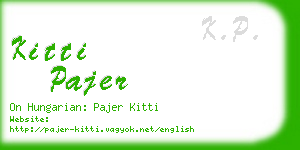kitti pajer business card